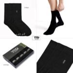 VRD Mens Dress Socks Bamboo Rayon 5-Pack Crew Socks Mid-Calf Length Fits Shoe Size 8-13 Gift Box - Image 3