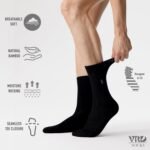 VRD Mens Dress Socks Bamboo Rayon 5-Pack Crew Socks Mid-Calf Length Fits Shoe Size 8-13 Gift Box - Image 4