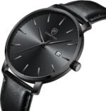 CHEETAH Minimalist Waterproof Quartz Watches for Men with Leather Strap, Auto Date - Image 3