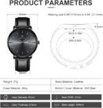 CHEETAH Minimalist Waterproof Quartz Watches for Men with Leather Strap, Auto Date - Image 4