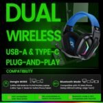 WESEARY Wireless Gaming Headset for PS5, PS4, PC, Switch & Mac, 20ms Ultra-Low Latency, 2.4GHz USB & Bluetooth 5.4 Gaming Headphones with Mic, 50H Battery Life, 3D Spatial Audio, Dynamic Lighting - Image 3