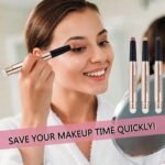 SAUBZEAN Dark Brown Eyeshadow Stick Makeup, Highlighter Matte Cream Eye Shadow Pencil, Waterproof Hypoallergenic Long Lasting Crayon, Glitter Primer Palette Shimmer Eyeliner Pen - Image 3