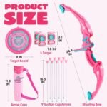 JOYIN Pink Bow and Arrow Set for Girls, LED Light Up Archery Toy Set with 9 Suction Cup Arrows, Target & Arrow Case, Christmas Indoor Outdoor Activity Toy for Kids Girls Ages 3-12 - Image 8