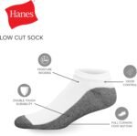 Hanes Men’s Max Cushion Low Cut Socks, 6, 8, and 12 Pair Pack, White and Black - Image 4