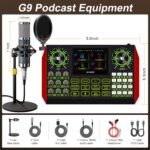 G9 Podcast Equipment Bundle with Audio Mixer for Streaming Singing, 3.5mm Condenser Microphone Kit, Voice Changer, Noise Reduction, Bluetooth, Plug & Play for PC, Phone, TikTok, YouTube - Image 3