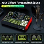 G9 Podcast Equipment Bundle with Audio Mixer for Streaming Singing, 3.5mm Condenser Microphone Kit, Voice Changer, Noise Reduction, Bluetooth, Plug & Play for PC, Phone, TikTok, YouTube - Image 4