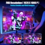 Gawfolk 27 inch Curved Gaming Monitor,144Hz/180Hz PC Monitor Full HD 1080P, Frameless 1800R Computer Display with FreeSync & Eye-Care Technology, Wall Mountable, DP, HDMI Port (Black) - Image 5