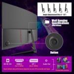 Gawfolk 27 inch Curved Gaming Monitor,144Hz/180Hz PC Monitor Full HD 1080P, Frameless 1800R Computer Display with FreeSync & Eye-Care Technology, Wall Mountable, DP, HDMI Port (Black) - Image 6