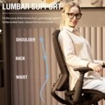 ELABEST Ergonomic Mesh Office Chair,Comfy Computer Desk Chair - BIFMA 5.1 Certified Commercial Swivel Task Chair for Home Office - Adjustable Lumbar Support & Armrests,Tilt Function,Wide Seat (Black) - Image 5