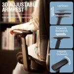 ELABEST Ergonomic Mesh Office Chair,Comfy Computer Desk Chair - BIFMA 5.1 Certified Commercial Swivel Task Chair for Home Office - Adjustable Lumbar Support & Armrests,Tilt Function,Wide Seat (Black) - Image 7