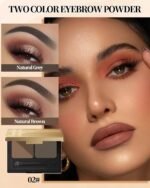 Eyebrow Powder Makeup Kit,2 Colors Waterproof Long Lasting Brown/Grey Eye Brow Tinting Powder Palette,Professional Eyebrow Filler Makeup Gifts for Women with Mirror Brow Brush & Razor-Set 02# - Image 3