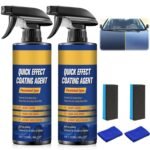 2Pcs Advanced Car Quick-Acting Coating Agent Spray, Car Scratch Wax Polish Quick Effect Coating Agent Spray for Shine & Protection, Cars Wax Oil Film Emulsion Glass Cleaner for Vehicles - Image 2
