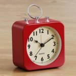 AYRELY® Battery Operated Alarm Clock,Small Retro Table Clock,Slient Metal Desk Clock with Light for Living Room Decor,Bedroom,Bedside,Shelf (Red) - Image 2
