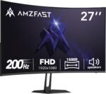 Amzfast 27 inch 200Hz Curved Gaming Monitor, FHD 1080p with Built-in Speakers, FreeSync, MPRT 1ms, 130% sRGB, 3000:1, 1500R, VESA Mount, HDMI 2.0&DP 1.4, 12 Months Warranty Exchange - Image 2
