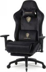 Dowinx Big and Tall Gaming Chair with Suede Fabric Breathable, Game Chairs for Adults with Oversized Thick Seat for 440lbs, Ergonomic Gamer Chair for Streaming & Long Gaming Sessions, Matte Black - Image 2