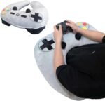 Gaming Pillow, Lap Desk Reading Pillow for Adults Teens, Arm Support Pillow for Sitting in Bed Sofa, Playing Steam Deck/Switch/Xbox/PS5, Gamer Gifts for Men Teenage Boy, Light Grey - Image 2