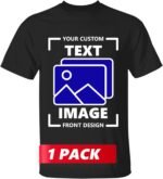 Gildan Custom T-Shirt - Personalized US-Cotton Unisex Tee Shirt - Front & Back Design with Image Logo Text Photo, 1-24 Pack - Image 2