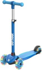 Gotrax KS1 Kids Kick Scooter, LED Lighted Wheels and 3 Adjustable Height Handlebars, Lean-to-Steer & Widen Anti-Slip Deck, 3 Wheel Scooter for Boys & Girls Ages 2-8 and up to 110 Lbs - Image 2