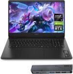 HP OMEN 17.3 RTX 5070 AI Gaming Laptop, 17.3" FHD 144Hz, AMD Ryzen AI 9 365, 64GB DDR5 RAM, 2TB SSD, RGB Backlit KB, Low Blue Light, Bundle with Thunderobot 7 in-1 USB-C Hub, Windows 11 Pro - Image 2