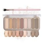 IONSGAKO 9 Colors Matte Naked Eyeshadow Palette Natural Nude Smoky Brown Taupe Eyeshadow Palette Ultra-Blendable Highly Pigmented Eye Shadow Makeup Palette with Brush-03 Cement Color - Image 2