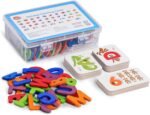 LiKee Alphabet Flash Cards Wooden Letter Puzzle ABC Sight Words Matching Games Counting Board Preschool Educational Montessori Toys for Toddlers Boys Girls 3+ Years (36 Cards& 37 Wood Pieces) - Image 2