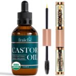 Live Fraiche Organic Castor Oil Lash Serum for Hair Growth, Eyebrow Eyelash Growth Serum, 100% Pure Cold Pressed Hexane Free (2oz Glass Bottle + FILLED Mascara Tube) - Image 2