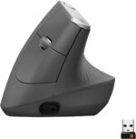 Logitech MX Vertical Wireless Mouse – Ergonomic Design Reduces Muscle Strain, Move Content Between 3 Windows and Apple Computers, Rechargeable, Graphite - Image 2