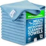 MW Pro Microfiber Cleaning Cloth | Blue | 12 Pack | 16” x 16” | All Purpose Microfiber Towels - Clean, Dust, Polish, Scrub, Absorbent - Image 2