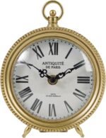 NIKKY HOME Gold Table Clock, Silent Non-Ticking Shelf Desk Top Clock Battery Operated Classic Design, Decorative Home Decor for Living Room, Fireplace Mantel, Desktop, Countertop - Image 2