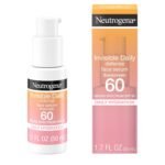 Neutrogena Invisible Daily Defense Broad Spectrum SPF 60, Antioxidants for Skin Glow, Hydrating Face Sunscreen Serum, Water Resistant (80 minutes), Oil-Free, Fragrance Free, Non Comedogenic, 1.7 Fl Oz - Image 2