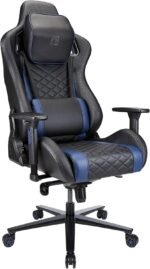 RS Gaming™ Davanti Vegan Leather High-Back Gaming Office Chair, Black/Blue, BIFMA Compliant - Image 2