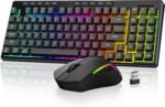Redragon S156 Wireless Keyboard and Mouse with Tri-Mode, Mechanical Feel Keyboard and 4800 DPI 61G Ultra-Light Gaming Mouse, RGB Backlit, 4 Macro Keys, Long Battery Life for PC, Mac, Ideal for Gamer - Image 2