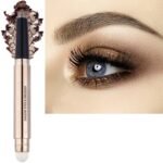 SAUBZEAN Dark Brown Eyeshadow Stick Makeup, Highlighter Matte Cream Eye Shadow Pencil, Waterproof Hypoallergenic Long Lasting Crayon, Glitter Primer Palette Shimmer Eyeliner Pen - Image 2