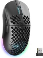 TMKB Wireless Gaming Mouse, 24000DPI Optical Sensor, 180Hrs Battery, Lightweight, 6 Programmable Buttons, RGB Strip, 2.4G/BT5.2/USB-C Wired for PC/Mac/Laptop - Matte Black - Image 2