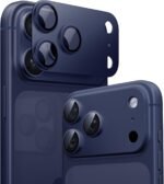 TORRAS for iPhone 17 Pro Max Camera Lens Protector, [Metal Frame] with Military Grade 9H+ Tempered Glass, Full Coverage, Anti-Scratch, 12 FT Shatterproof, Case Friendly, One-Piece, Deep Blue, 1 Pack - Image 2