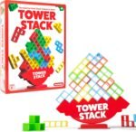 Tower Stack By Relatable, Exciting Tower Game for Kids & Adults Family Game Night, Fun Stacking and Building Toys, Includes 36 Cards, 24 Blocks, 1 Tower Body, 1 Tower Stand, and Instructions - Image 2