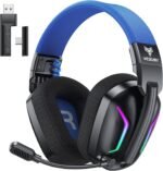 WESEARY Wireless Gaming Headset for PS5, PS4, PC, Switch & Mac, 20ms Ultra-Low Latency, 2.4GHz USB & Bluetooth 5.4 Gaming Headphones with Mic, 50H Battery Life, 3D Spatial Audio, Dynamic Lighting - Image 2