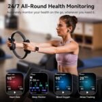 Smart Watch for Women, 1.85" HD AMOLED Fitness Tracker (Answer/Call) with 24/7 Heart Rate/Sleep/SpO2 Monitor for iPhone & Android, 120+ Sports Modes Smartwatch with IP68 Waterproof, 2 Bands - Image 6