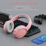BINNUNE Wireless Gaming Headset for Ps5, Ps4, PC - 2.4GHz Low-Latency USB Dongle & Ultra Stable Gaming Headphones with Flip Microphone, 40-Hr Battery Gamer Headset for Switch, Laptop, Mobile, Mac - Image 3