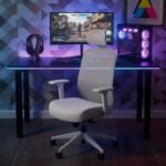 HON Altern Ergonomic Office Chair with Headrest, Mid‑Back Mesh Desk Chair, Adjustable Arms, Seat Slide, Synchro‑Tilt, Rolling Computer Seat for Home Office, White Frame, Black - Image 3