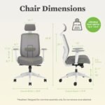 HON Altern Ergonomic Office Chair with Headrest, Mid‑Back Mesh Desk Chair, Adjustable Arms, Seat Slide, Synchro‑Tilt, Rolling Computer Seat for Home Office, White Frame, Black - Image 4