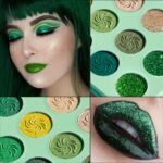 Afflano Green Eyeshadow Palette, Green Glitter Eyeshadow Highly Pigmented, Forest Emerald Christmas Makeup Palettes, Yellow Lime Grass Greenish Makeup Eye Shadow Pallet 15 Color - Image 3
