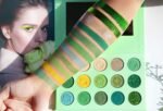 Afflano Green Eyeshadow Palette, Green Glitter Eyeshadow Highly Pigmented, Forest Emerald Christmas Makeup Palettes, Yellow Lime Grass Greenish Makeup Eye Shadow Pallet 15 Color - Image 4