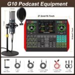 Podcast Microphone Bundle with Live Sound Board Audio Mixer, Podcast Equipment Bundle with 3.5mm Condenser Microphone(P15) for Pc/Phone Live Streaming Singing Gaming, Voice Changer, Denoise - Image 3