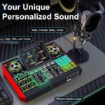 Podcast Microphone Bundle with Live Sound Board Audio Mixer, Podcast Equipment Bundle with 3.5mm Condenser Microphone(P15) for Pc/Phone Live Streaming Singing Gaming, Voice Changer, Denoise - Image 4