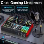 Podcast Microphone Bundle with Live Sound Board Audio Mixer, Podcast Equipment Bundle with 3.5mm Condenser Microphone(P15) for Pc/Phone Live Streaming Singing Gaming, Voice Changer, Denoise - Image 6