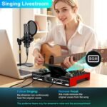 Podcast Microphone Bundle with Live Sound Board Audio Mixer, Podcast Equipment Bundle with 3.5mm Condenser Microphone(P15) for Pc/Phone Live Streaming Singing Gaming, Voice Changer, Denoise - Image 7