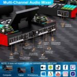 Podcast Microphone Bundle with Live Sound Board Audio Mixer, Podcast Equipment Bundle with 3.5mm Condenser Microphone(P15) for Pc/Phone Live Streaming Singing Gaming, Voice Changer, Denoise - Image 8