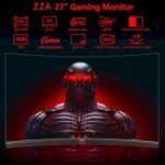ZZA 27 Inch Curved Gaming Monitor 200Hz|180Hz|144HZ 1ms FHD 1080P Computer Screen FreeSync|130% sRGB|HDR|Low Blue Light|HDMI DP Ports|VESA Mount|Metal Stand - Image 4