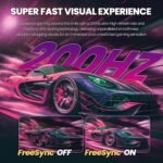 ZZA 27 Inch Curved Gaming Monitor 200Hz|180Hz|144HZ 1ms FHD 1080P Computer Screen FreeSync|130% sRGB|HDR|Low Blue Light|HDMI DP Ports|VESA Mount|Metal Stand - Image 5
